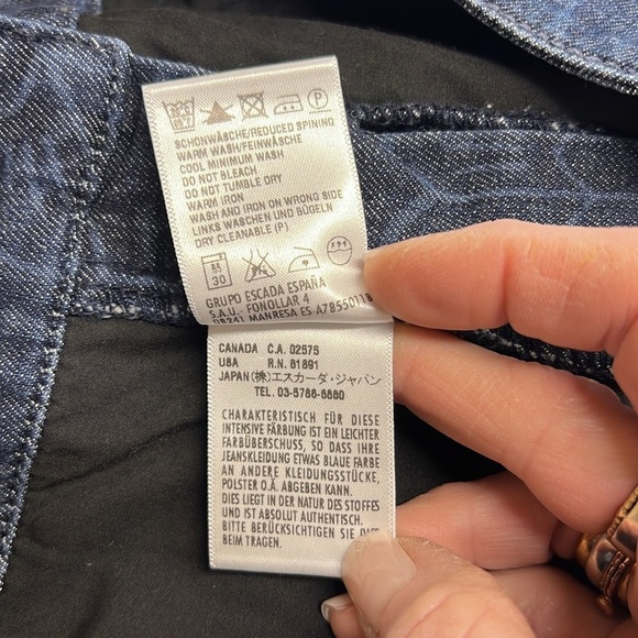 Escada Mandala Effect Print Blue Straight Leg Denim Size 44/L - Picture 10 of 13